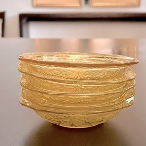 Federal Depression Glass Madrid Amber Berry, Sauce, or Trinket Bowls (set of 5)